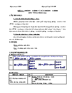 Giáo án Hình học lớp 10 nâng cao - Tiết 26: Phương Trình Và Bất Phương Trình Quy Về Bậc Hai (tiếp)