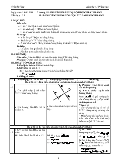 Giáo án Hình học lớp 10 nâng cao - Tiết 27 - Bài 1: Phương Trình Tổng Quát Của Đường Thẳng