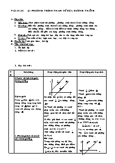 Giáo án Hình học lớp 10 nâng cao - Tiết 29-30 Bài 2: Phương Trình Tham Số Của Đường Thẳng