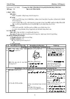 Giáo án Hình học lớp 10 nâng cao - Tiết 33 - Bài 4: Đường Tròn