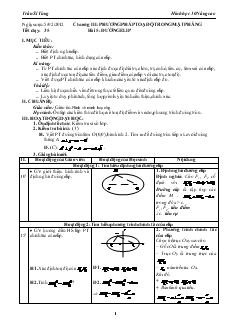 Giáo án Hình học lớp 10 nâng cao - Tiết 35 - Bài 5: Đường Elip