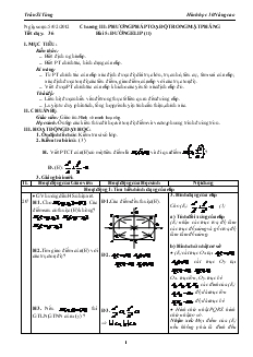 Giáo án Hình học lớp 10 nâng cao - Tiết 36 - Bài 5: Đường Elip (tiếp)