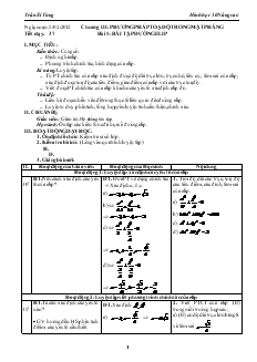 Giáo án Hình học lớp 10 nâng cao - Tiết 37 - Bài 5: Bài Tập Đường Elip