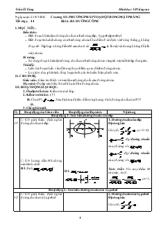 Giáo án Hình học lớp 10 nâng cao - Tiết 44 - Bài 6: Ba Đường Cônic