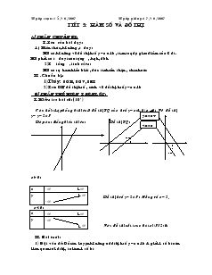 Giáo án Hình học lớp 10 nâng cao - Tiết 5: Hàm Số Và Đồ Thị