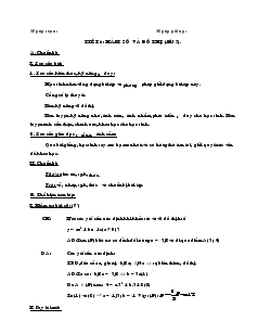 Giáo án Hình học lớp 10 nâng cao - Tiết 6: Hàm Số Và Đồ Thị (tiết 2)