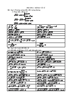 Giáo án Hình học lớp 10 - Phương trình vô tỉ