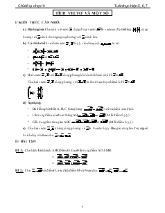 Giáo án Hình học lớp 10 - Tích vectơ và một số