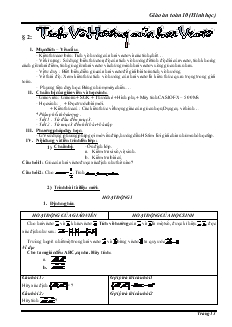 Giáo án Hình học lớp 10 - Tích vô hướng của hai vectơ