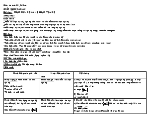 Giáo án Hình học lớp 10 - Tiết 10, 11, 12: Trục tọa độ và hệ trục tọa độ