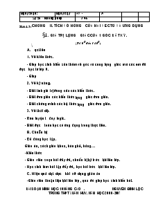 Giáo án Hình học lớp 10 - Tiết 15: Giá Trị Lượng Giác Của 1 Góc Bất Kỳ (từ 0 Đến 180)