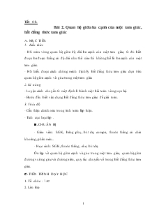 Giáo án Toán lớp 7 - Tiết 51- Bài 2: Quan hệ giữa ba cạnh của một tam giác, bất đẳng thức tam giác