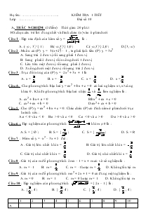 Kiểm tra 1 tiết  đại số 10