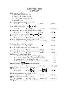 Kiểm tra 1 tiết môn Toán 10