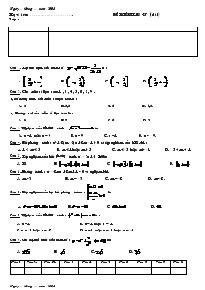 Kiểm tra 15 phút môn Toán 10