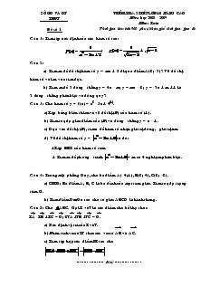 Kiểm tra 2 tiết lớp 10 nâng cao năm học 2008 - 2009 môn: Toán