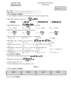 Kiểm tra 45 phút bài 2 môn đại số