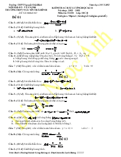 Kiểm tra chất lương học kì II năm học: 2011 – 2012 môn thi: toán – lớp 10