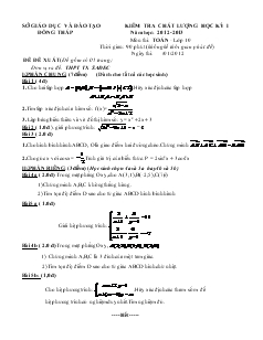 Kiểm tra chất lượng học kỳ I năm học: 2012-2013 môn thi: toán- lớp 10 (tiết 1)