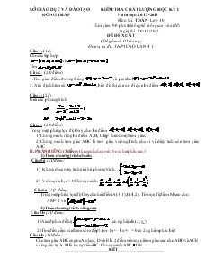 Kiểm tra chất lượng học kỳ I năm học: 2012-2013 môn thi: toán- lớp 10
