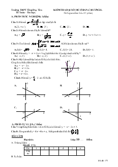 Kiểm tra Đại số 10 cơ bản - Chương II - Trường THPT Tống Duy Tân