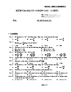 Kiểm tra đại số 10 nâng cao - 15 phút