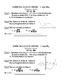 Kiểm tra Đại số chương 2, lớp: 10 - Đề số 1