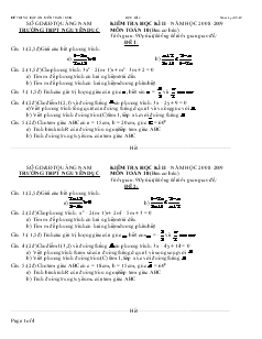 Kiểm tra học kì II - Năm học 2008-2009 môn toán 10 (ban cơ bản)