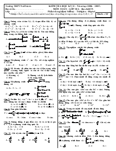 Kiểm tra học kỳ II - Năm học 2006 – 2007. môn Toán lớp 10