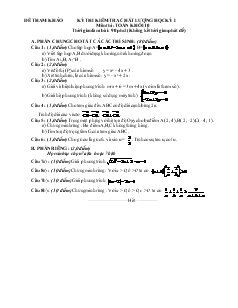 Kỳ thi kiểm tra chất lượng học kỳ 1 môn thi : toán khối 10