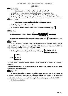 Một số đề thi môn Toán - THPT Lý Thường Kiệt - Hải Phòng