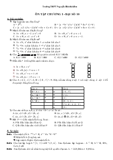 Ôn tập chương I - Đại số 10