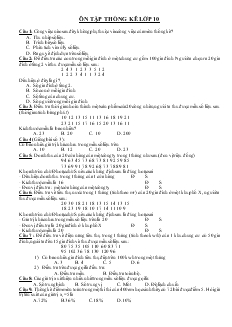 Ôn tập thống kê lớp 10