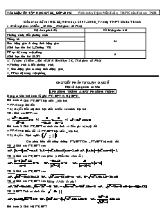 Tài liệu ôn tập học kỳ II lớp 10