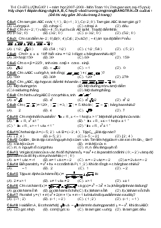 Thi chất lượng kỳ 1 đề 1 – năm học 2007-2008 - môn toán 10 (thời gian làm bài 45 phút)