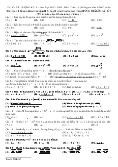 Thi chất lượng kỳ 1 đề 1 – năm học 2007-2008 - môn toán 10 (thời gian làm bài 60 phút)