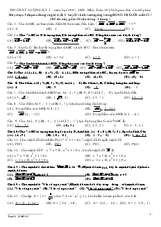 Thi chất lượng kỳ 1 đề 4 – năm học 2007-2008 - môn toán 10 (thời gian làm bài 60 phút)