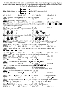 Thi chất lượng kỳ 1 – năm học 2007-2008 - môn toán 10 (thời gian làm bài 45 phút)