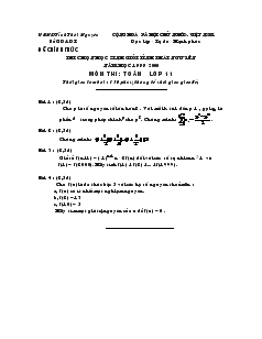 Thi chọn học sinh giỏi tỉnh Thái Nguyên năm học 1999 - 2000 môn thi: Toán lớp 11