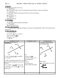 Tiết 27: Phương trình tổng quát đường thẳng