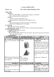Tiết dạy: 01 - Bài 1: Khái niệm về khối đa diện