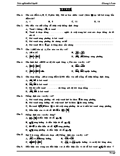 Trắc nghiệm Hình học10 - Chương 1: Vécto