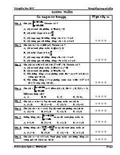 Trắc nghiệm toán THPT - Đường thẳng trong mặt phẳng