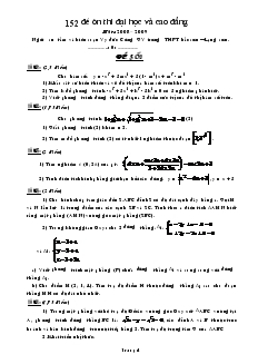 152 đề ôn thi đại học và cao đẳng Năm 2008 – 2009 môn toán 12