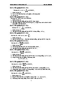 Bài tập giải tích 12 (khảo sát hàm số) Năm học 2004-200