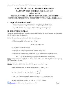 Chuyên đề luyện thi tốt nghiệp thpt và tuyển sinh đại học, cao đẳng 2009 môn: toán