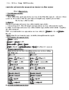 Chuyên đề nguyên hàm tích phân và ứng dụng -   Châm -Trường THPT Xuân Huy
