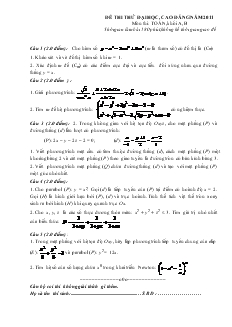 Đề 1 thi thử đại học, cao đẳng năm 2011 môn thi: toán, khối a, b thời gian làm bài 180 phút, không kể thời gian giao đề