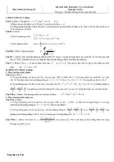Đề 1 thi thử đại học và cao đẳng môn thi: toán thời gian: 180 phút (không kể thời gian phát đề)