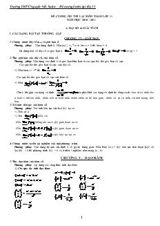 Đề cương ôn thi lại môn toán lớp 11 năm học 2010 - 2011